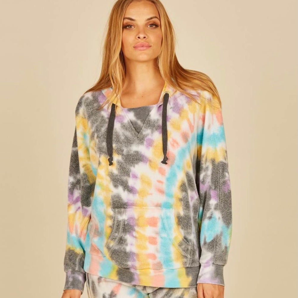 Vintage Havana Multi Swirl Tie-Dye Hooded Sweatshirt